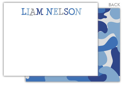 Blue Camo Flat Note Cards